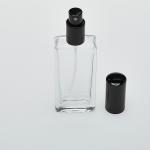 1.8 oz (55ml) Tall Elegant Square Clear Glass Bottle (Heavy Base Bottom) with Fine Mist Spray Pumps