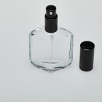 2 oz (60ml) Line-Striped Clear Glass Bottle with Treatment Pumps