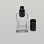 1.7 oz (50ml) Super Deluxe Square Clear Glass Bottle (Heavy Base Bottom) with Fine Mist Spray Pumps