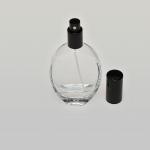 1.7 oz (50ml) Deluxe Tall Oval-Shaped Clear Glass Bottle (Heavy Base Bottom) with Fine Mist Spray Pumps