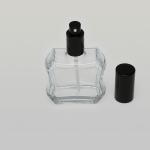 3.4 oz (100ml) Deluxe Grip-Shaped Clear Glass Bottle with Treatment Pumps