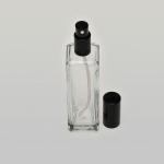 4 oz (120ml) Tall Square Clear Glass Bottle  with Treatment Pumps