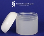 2 oz Jar type Plastic-Natural with White Dome