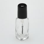 1/4 oz (7.5ml) Glass Diamond-Shaped Clear Bottles with Black Cap and Nail Polish Brush Wand