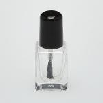 1/6 oz (5ml) Square Clear Glass Bottle (Heavy Base Bottom) with Black Cap and Nail Polish Brush Wand