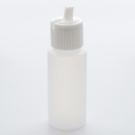 1 oz High Density Plastic Cylinder Bottle with White Flip-Top Cap