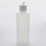 4 oz High Density Plastic Cylinder Bottle with White Flip-Top Cap