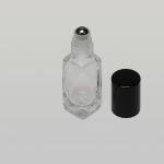 1/4 oz (7.5ml) Diamond-Shape Glass Bottle Roll-on With Stainless Roller and Color Caps