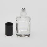 1/2 oz (15ml) Roll-On Square Clear Glass Bottle (Stainless Steel Roller)