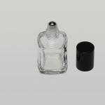 1/2 oz (15ml) Roll-On Square Clear Glass Bottle (Stainless Steel Roller)