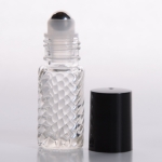 1/6 oz (5ml) Roll-On Spiral Glass Bottle (Stainless Steel Roller with Black or White Cap)