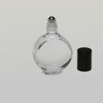 1/2 oz (15ml) Roll-On Watch Clear Glass Bottle (Stainless Steel Roller)