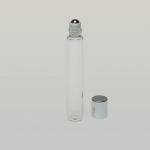 1/3 oz (10ml) Slim Roll-On 10ml Clear Glass with Stainless Steel Rollers