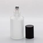 1 oz (30ml) Frosted Cylinder Glass Bottle with Stainless Steel Rollers and Color Caps