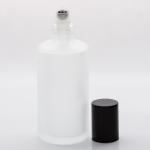 2 oz (60ml) Frosted Cylinder Glass Bottle with Stainless Steel Rollers and Color Caps