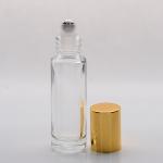 1/2 oz (15ml) Cylinder Bottle Clear Glass with Stainless Steel Rollers and Color Caps