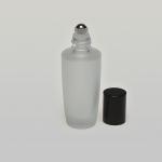 1 oz (30ml) Deluxe Tower-Shaped Frosted Glass Bottle (Heavy Base Bottom) with Stainless Steel Rollers and Color Caps