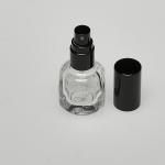 1/4 oz (7.5ml) Round-Cube Shaped Clear Glass Bottle (Heavy Base Bottom) with Fine Mist Spray Pumps