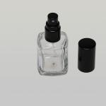 1/2 oz (15ml) Square Clear Glass Bottle with Fine Mist Spray Pumps
