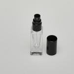 1/6 oz (5ml) Clear Glass Deluxe Square Bottle (Heavy Base Bottom) with Fine Mist Spray Pumps