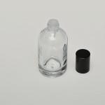 Splash-on 1.7 oz (50ml) Barrel-Style Clear Glass Bottle (Heavy Base Bottom)with Orifice/Color Caps