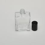 2 oz (60ml) Splash-on Square Clear Glass Bottle with Orifice/Color Caps