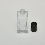 1.7 oz (50ml) Splash-on Square Clear Glass Bottle with Heavy Base Bottom with Orifice/Color Caps