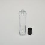 3.4 oz (100ml)  Splash-on Elegant Tall Square Clear Glass Bottle (Heavy Base Bottom) with Orifice/Color Caps