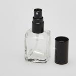 1/2 oz (15ml) Square Clear Glass Bottle with Fine Mist Spray Pumps