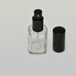 1 oz (30ml) Short Square Clear Glass Bottle with Fine Mist Spray Pumps