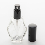 2 oz (60ml) Diamond Cut Clear Glass Bottle with Treatment Pumps