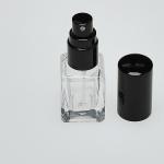 1/6 oz (5ml) Square Clear Glass Bottle with Fine Mist Spray Pumps